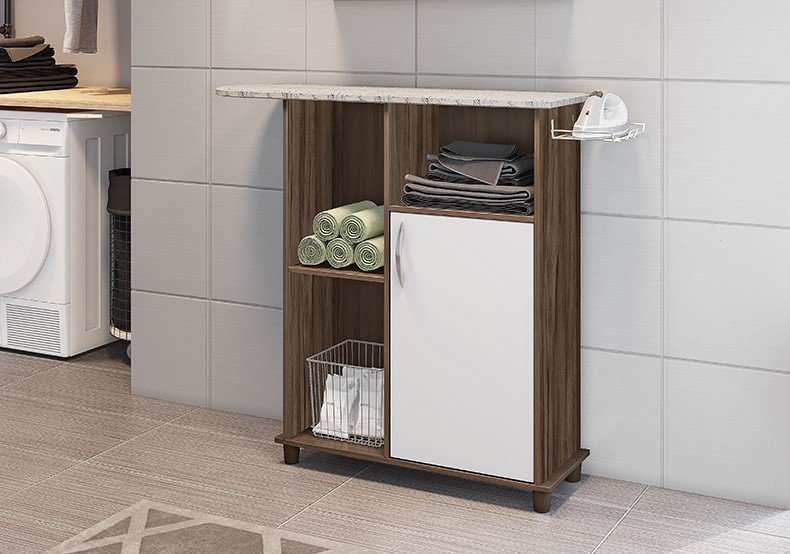 tabua de passar roupa 1 porta florence notavel nogal trend branco