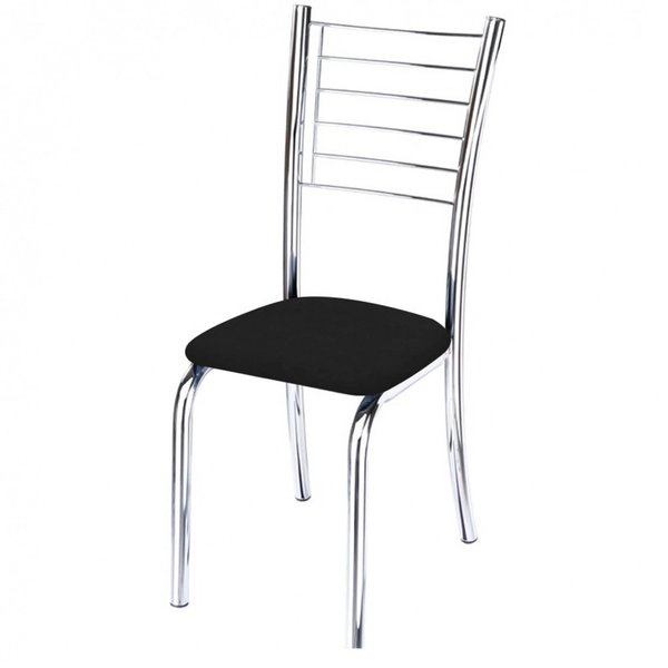 cadeira cromada iara muller corino preto