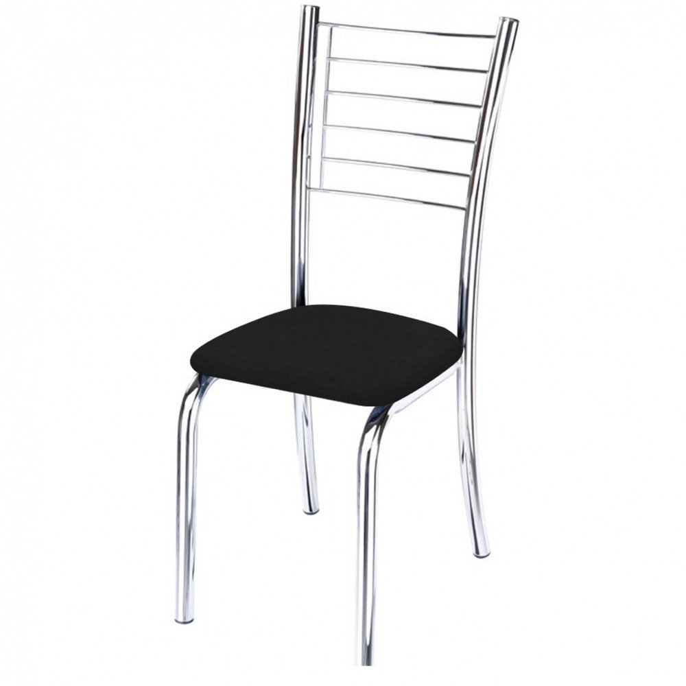 cadeira cromada iara muller corino preto